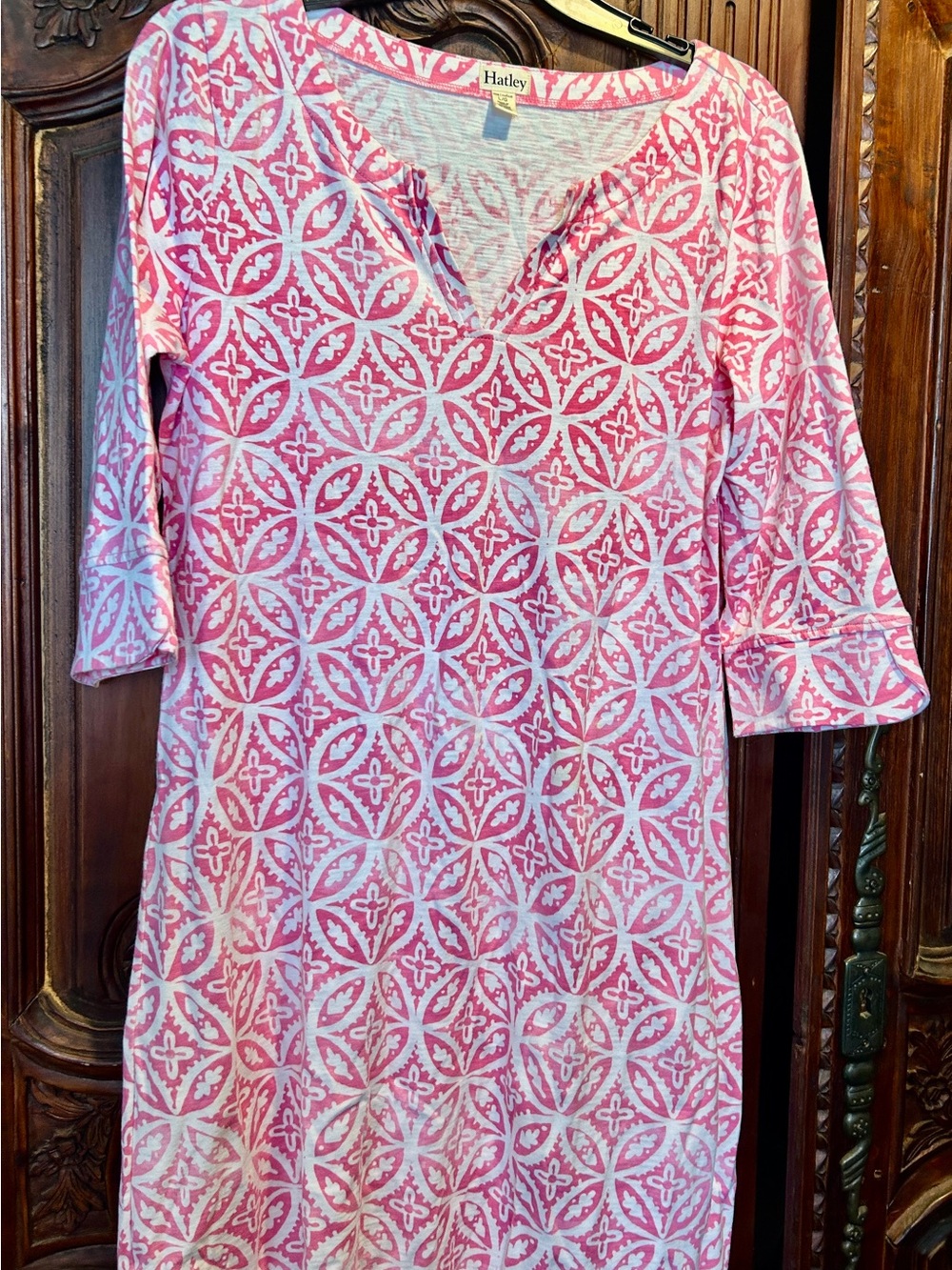 Hatley Pink and White Printed Tunic Top